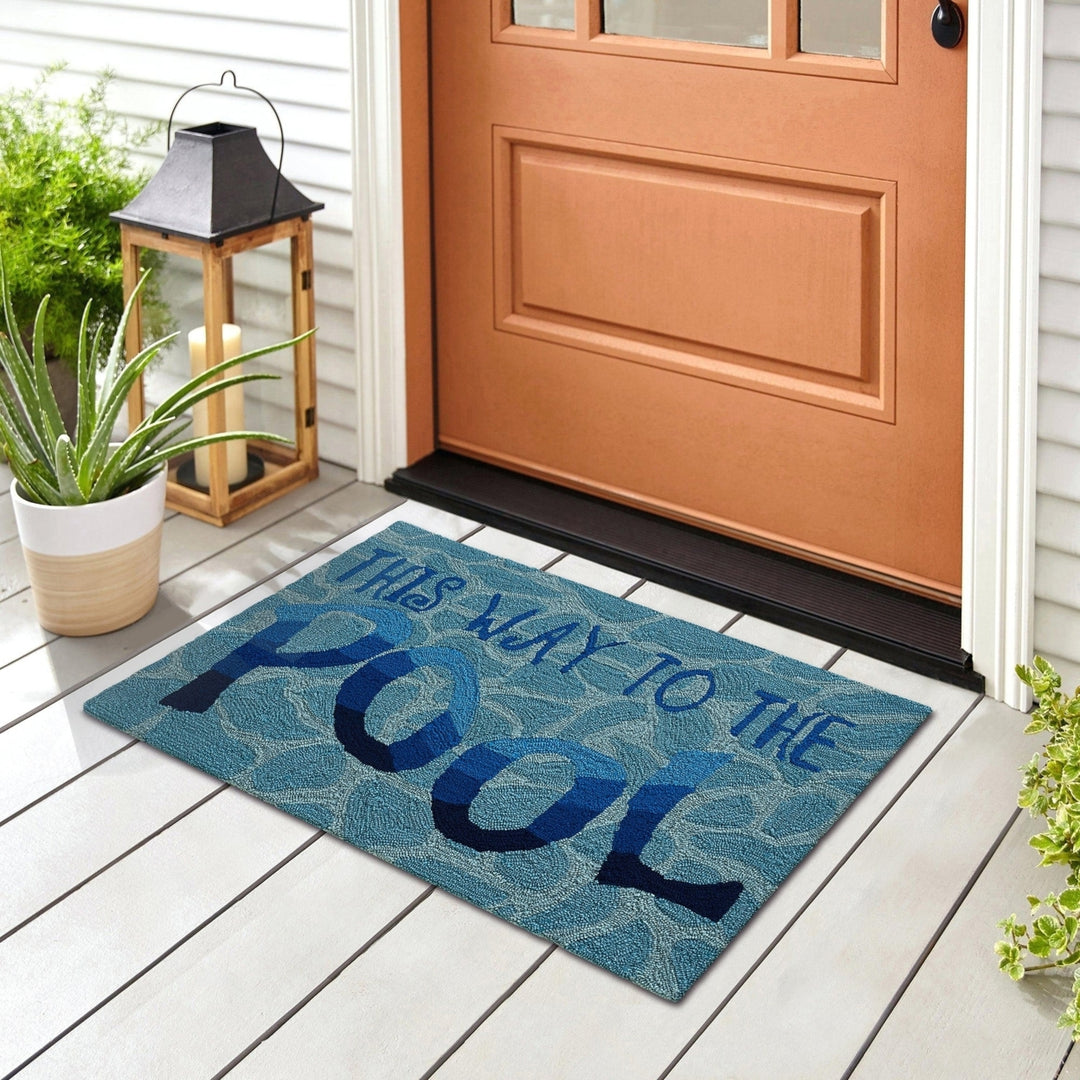 Liora Manne Frontporch This Way To The Pool Indoor Outdoor Area Rug Water Image 1