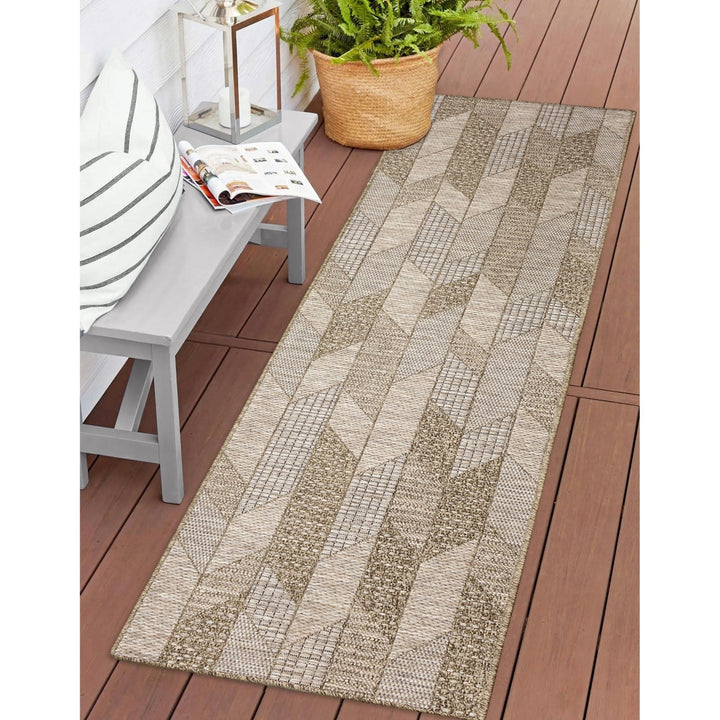 Liora Manne Orly Angles Indoor Outdoor Area Rug Natural Image 6
