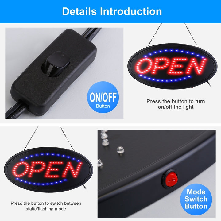 LED Open Sign Neon Display Board Dual Mode Red Blue Energy Efficient 110V Image 3