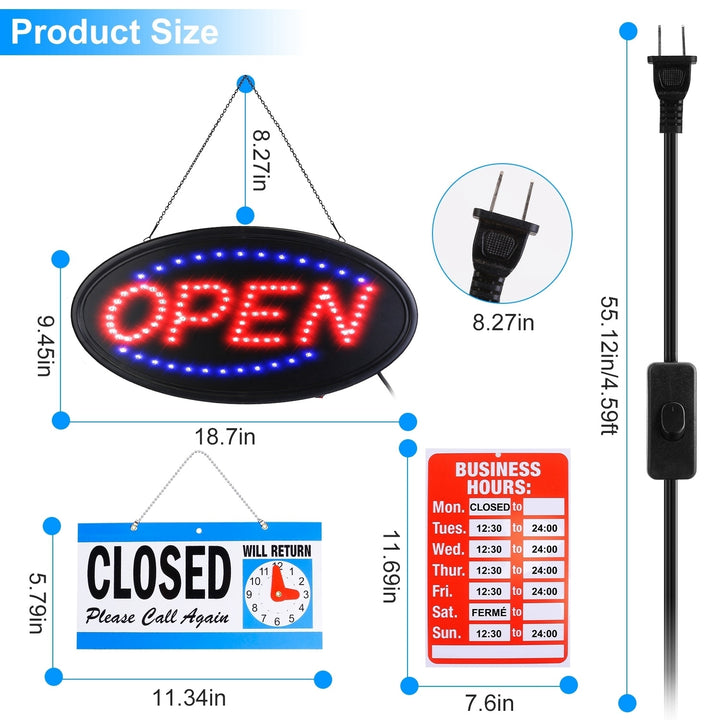 LED Open Sign Neon Display Board Dual Mode Red Blue Energy Efficient 110V Image 4