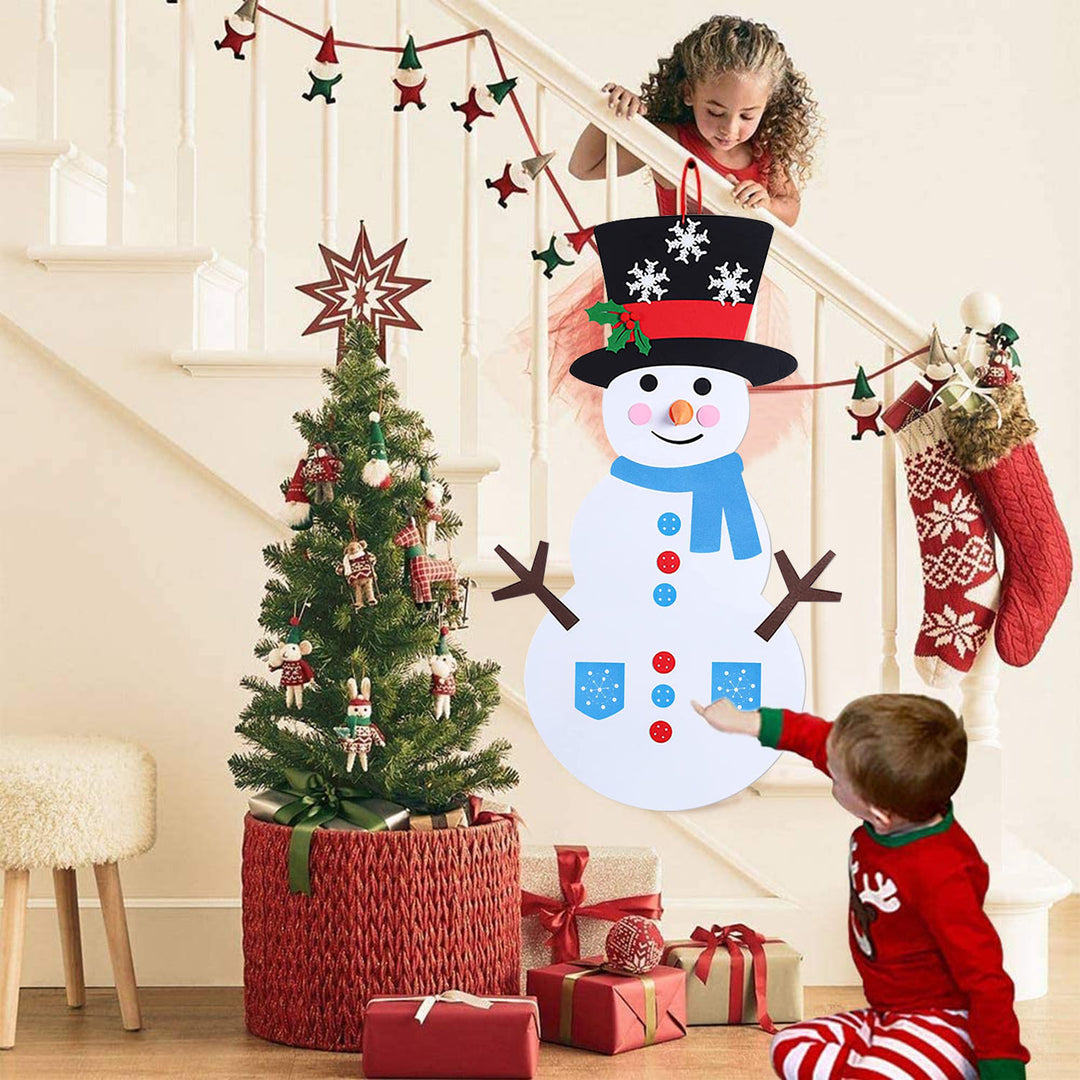 Felt Christmas Snowman DIY Decoration Set 54 Pieces Multi-Color Kids Craft Kit Image 7