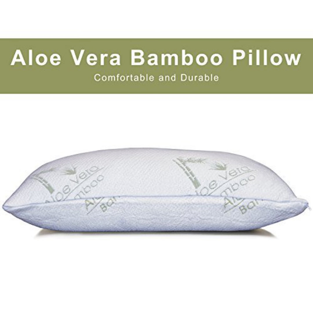 Premium Bamboo Pillow - Supportive Memory Foam for Back, Side and Stomach Sleepers - Super Soft, Washable Bamboo Cover Image 4