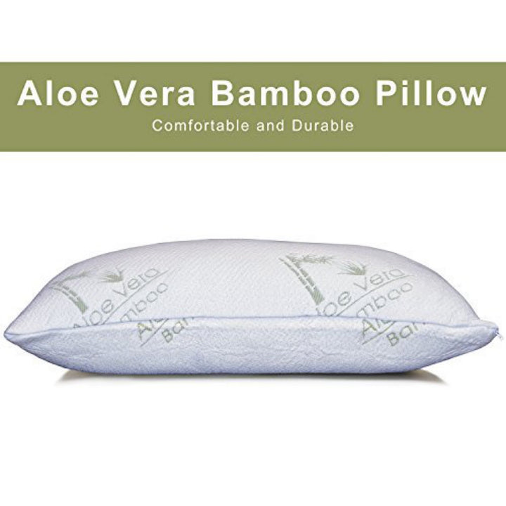 Premium Bamboo Pillow - Supportive Memory Foam for Back, Side and Stomach Sleepers - Super Soft, Washable Bamboo Cover Image 1