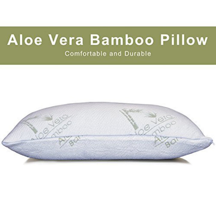 Premium Bamboo Pillow Memory Foam Soft Firm Aloe Washable Cooling King Queen Image 1