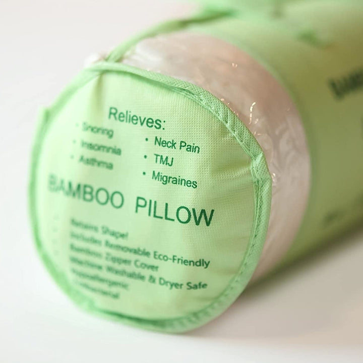 Premium Bamboo Pillow - Supportive Memory Foam for Back, Side and Stomach Sleepers - Super Soft, Washable Bamboo Cover Image 5