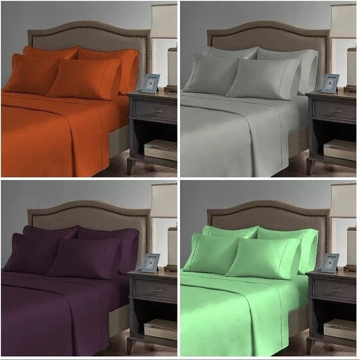 Premium Bamboo Sheet Set 6 Piece Deep Pocket Silky Soft Eco-Friendly 50 Colors Image 1