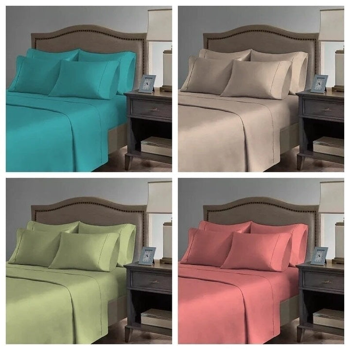 Premium Bamboo Sheet Set 6 Piece Deep Pocket Silky Soft Eco-Friendly 50 Colors Image 1