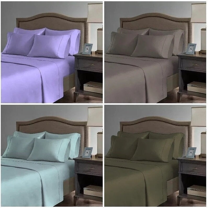 Premium Bamboo Sheet Set 6 Piece Deep Pocket Silky Soft Eco-Friendly 50 Colors Image 1