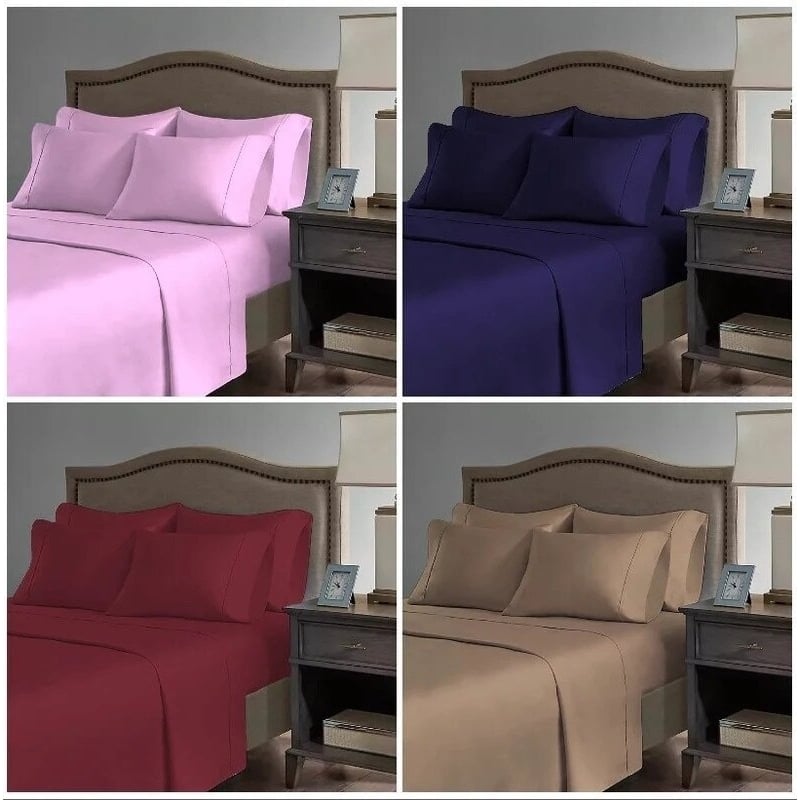 Premium Bamboo Sheet Set 6 Piece Deep Pocket Silky Soft Eco-Friendly 50 Colors Image 1