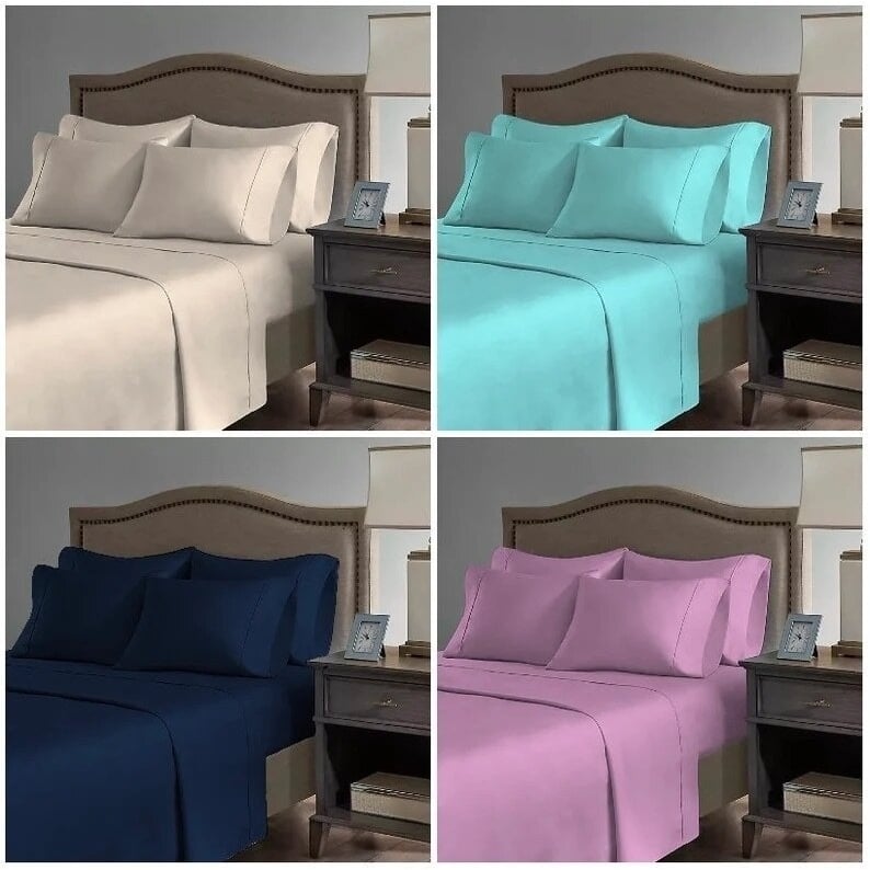 Premium Bamboo Sheet Set 6 Piece Deep Pocket Silky Soft Eco-Friendly 50 Colors Image 1