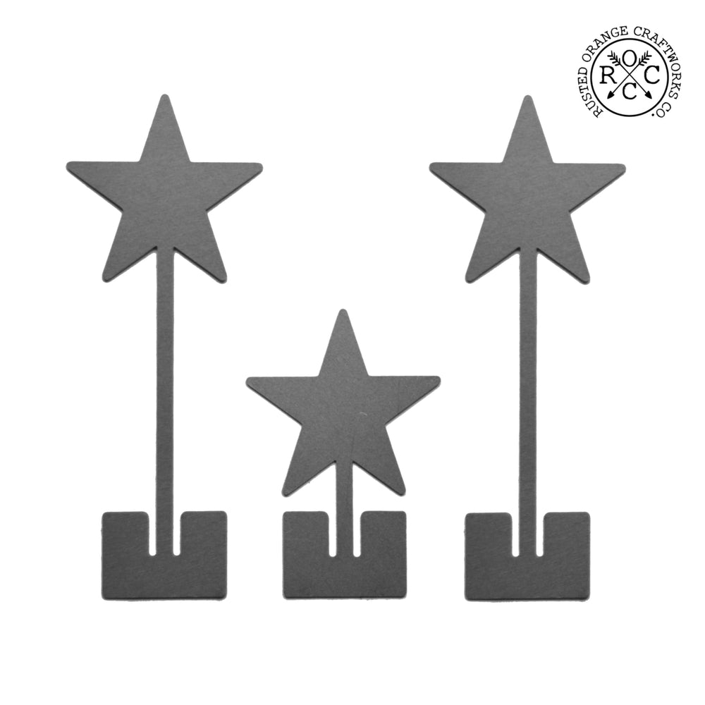 6" Stand Up Metal Stars (3 pk) - Decorative Metal Stars for Outside or Inside Image 2