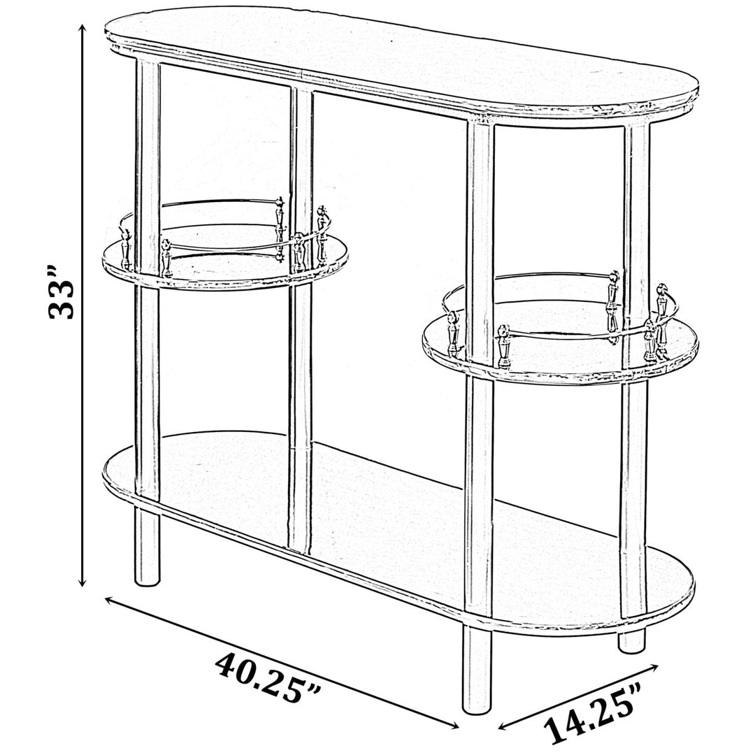 Wooden Console Table Mini Bar Cabinet 4 Tier Modern Brown and White 40 W Image 8