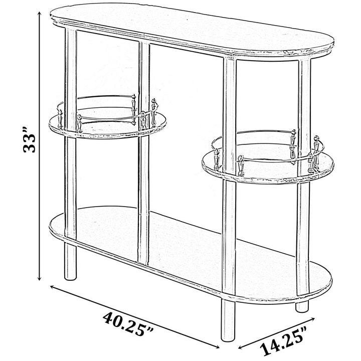 Wooden Console Table Mini Bar Cabinet 4 Tier Modern Brown and White 40 W Image 8