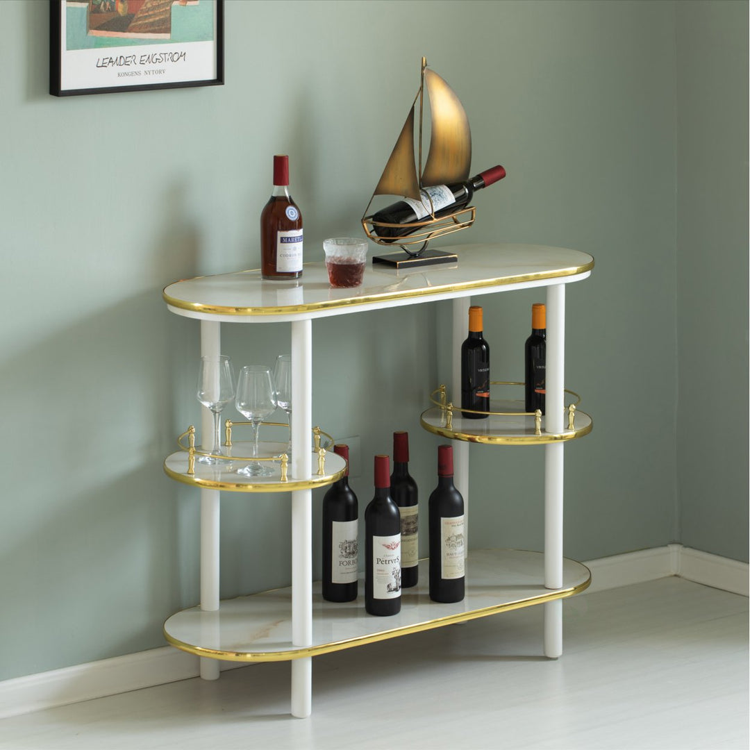 Bartender Serving Display Station Set of 2 Open Shelves Bar Console Counter Image 6