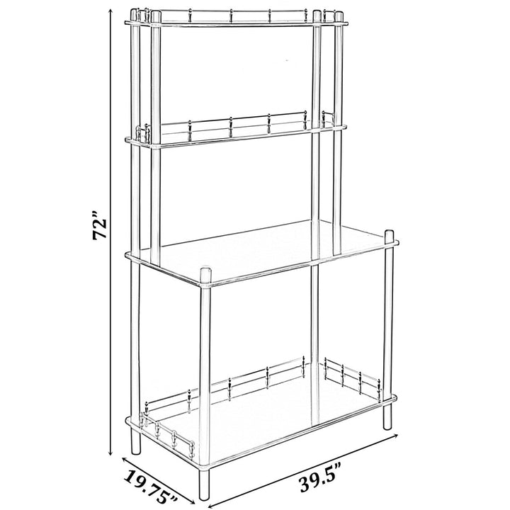 4 Tiered Wooden Bar Shelf Console Table Coffee Bar Organizer Modern Home Furniture Image 7