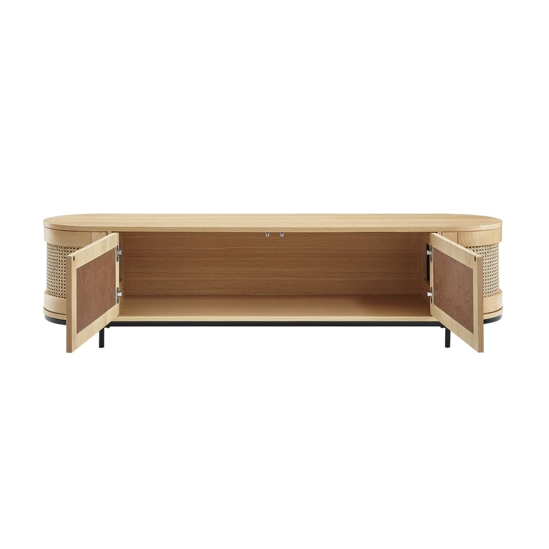 Geoffrey Console - Storage, 2-Door  Rattan Imitation  Round Tube Legs Image 4