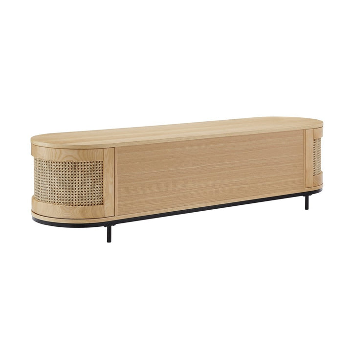 Geoffrey Console - Storage, 2-Door  Rattan Imitation  Round Tube Legs Image 7