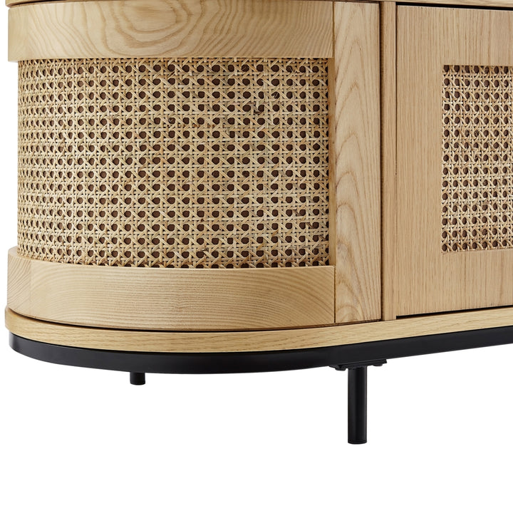 Geoffrey Console - Storage, 2-Door  Rattan Imitation  Round Tube Legs Image 8