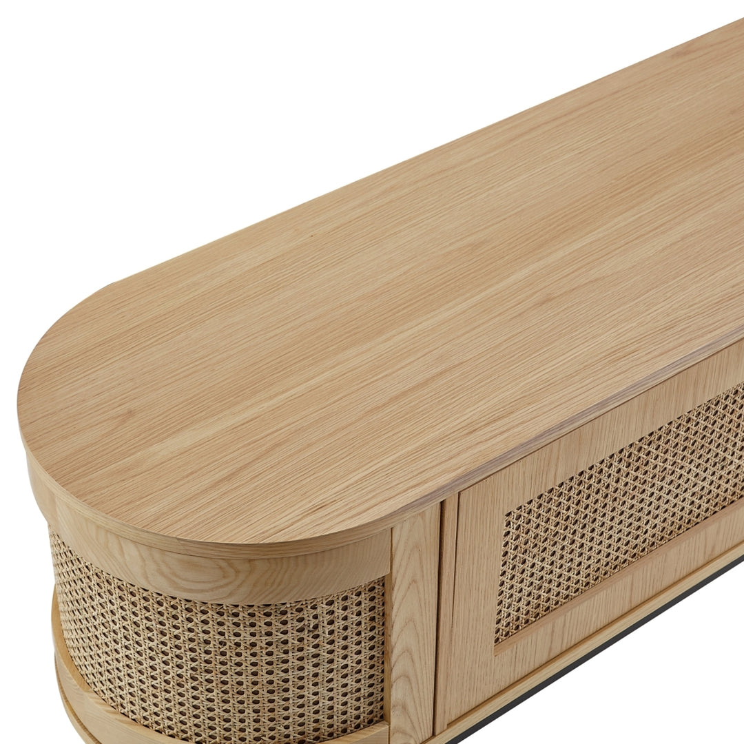 Geoffrey Console - Storage, 2-Door  Rattan Imitation  Round Tube Legs Image 10