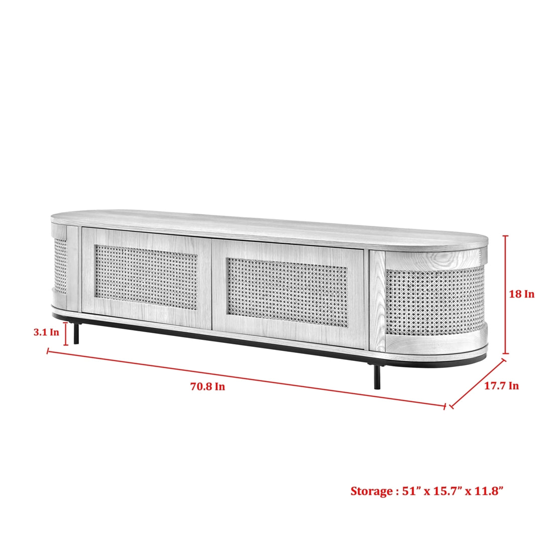 Geoffrey Console - Storage, 2-Door  Rattan Imitation  Round Tube Legs Image 11