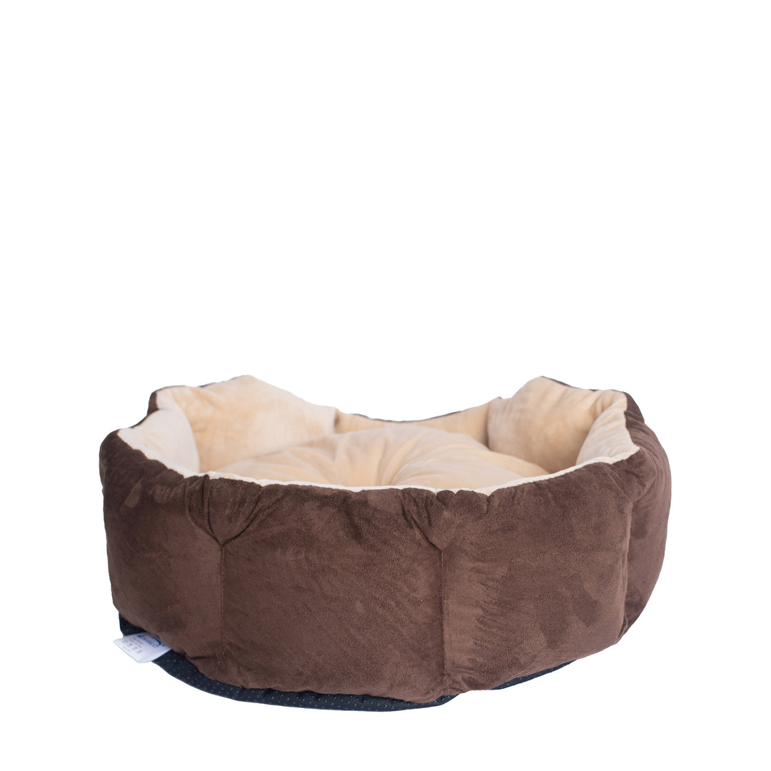 Armarkat C01 Pet Bed Beige Mocha 20x20 Faux Suede Velvet Waterproof Polyfill Image 5