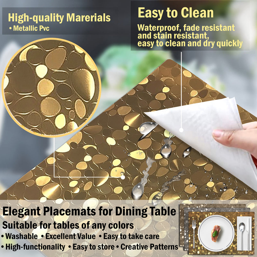 4-Pack Non-Slip Heat Resistant Rectangular Place Mats 12x18 Eco-Friendly PVC Image 2