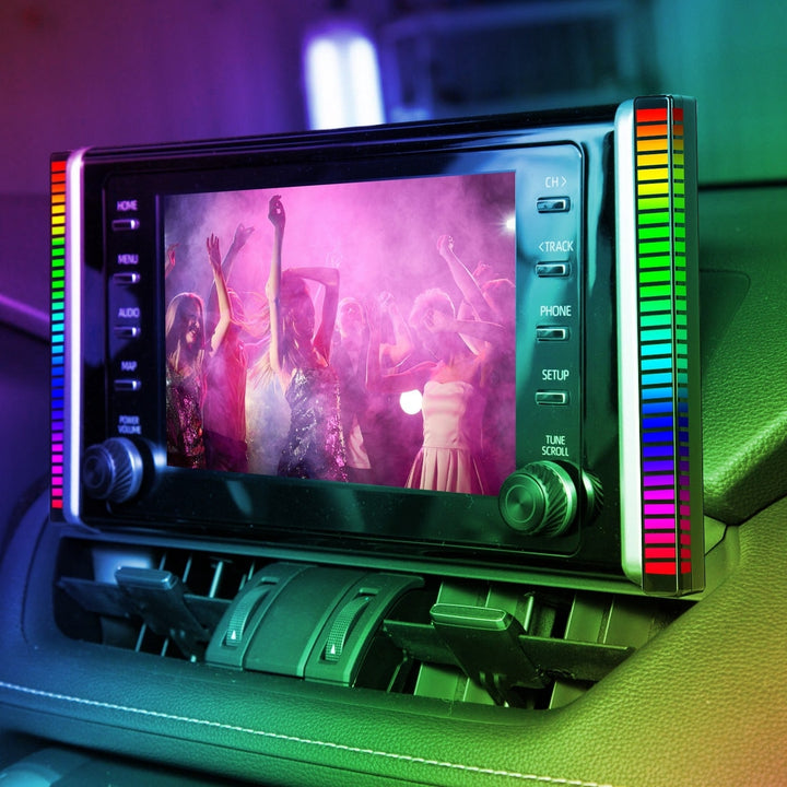 RGB Sound Control Music Sync Light Bar 32LED USB Rechargeable App Controlled Black Image 9