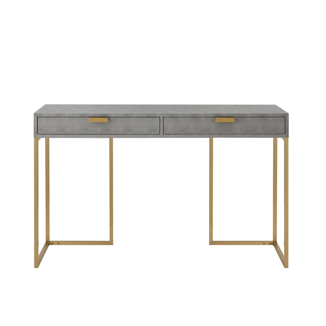 Isidro Console Table - 2 Drawers  Brushed Gold/Chrome Base and Handles  Stainless Steel Base Image 4