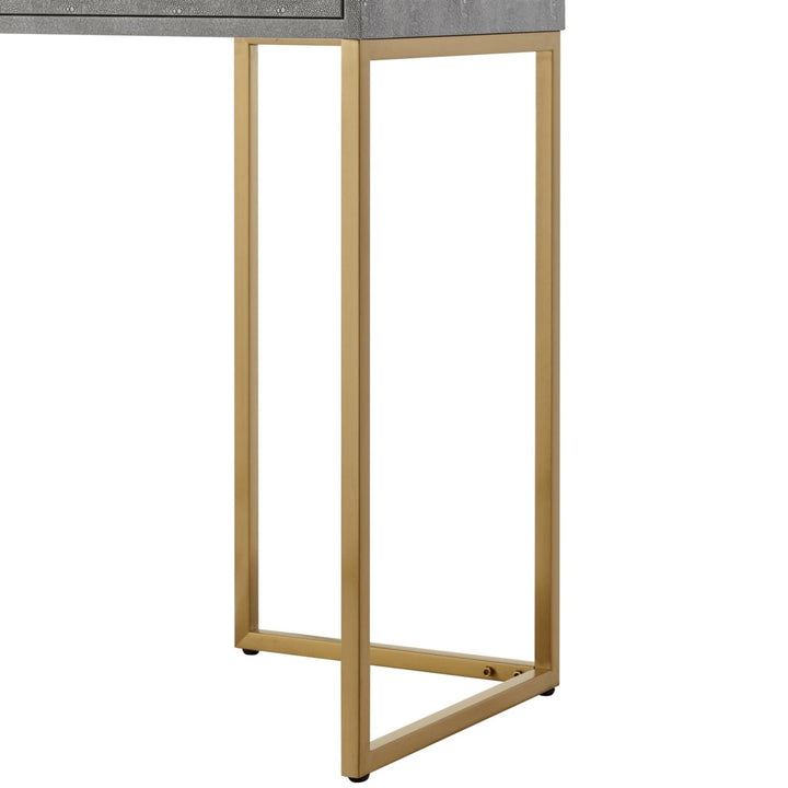 Isidro Console Table - 2 Drawers  Brushed Gold/Chrome Base and Handles  Stainless Steel Base Image 6