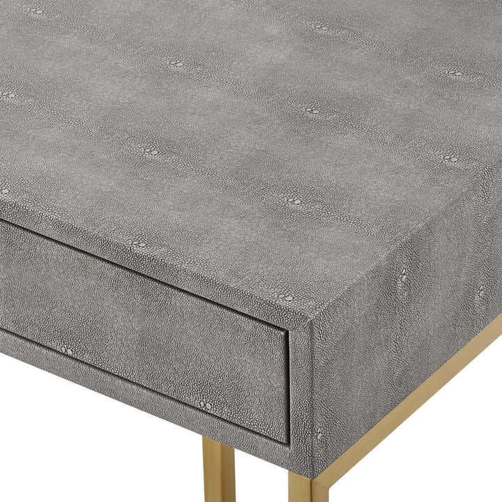 Nicole Miller Console Table 2 Drawers Brushed Gold Chrome Base Stainless Steel Image 7