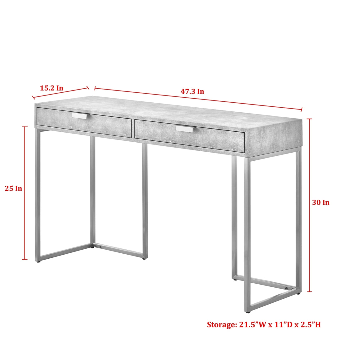 Isidro Console Table - 2 Drawers  Brushed Gold/Chrome Base and Handles  Stainless Steel Base Image 8