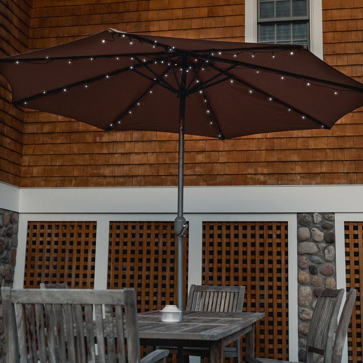 Solar Powered Patio Umbrella Outdoor LED String Lights Image 3