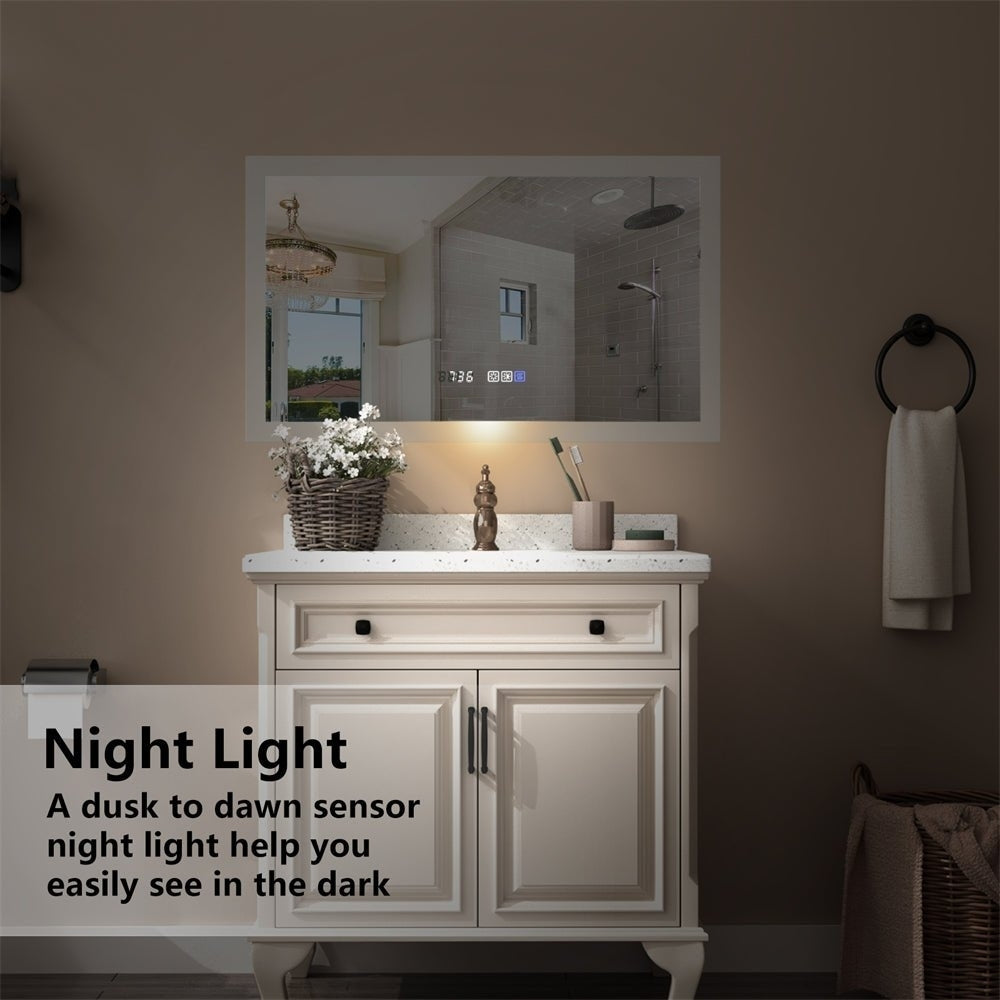 Ascend-M2 40" W x 24" H illuminated Led Bathroom Mirror for Makeup Vanity Room Back,Front Light Image 5