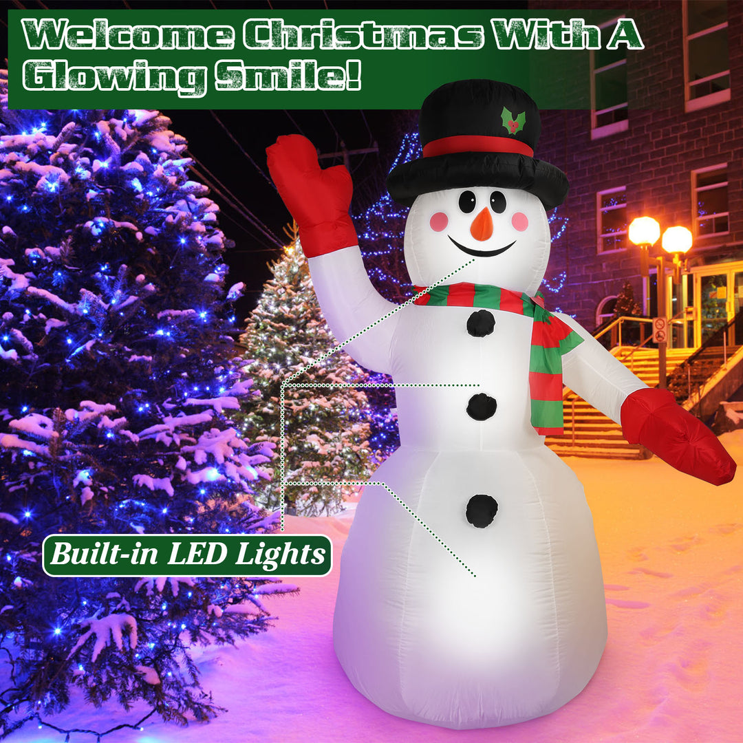 7.9FT Christmas Inflatable Snowman Waterproof LED Decorations Indoor Outdoor Image 3