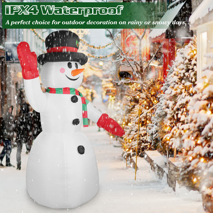 7.9FT Christmas Inflatable Snowman Waterproof LED Decorations Indoor Outdoor Image 5