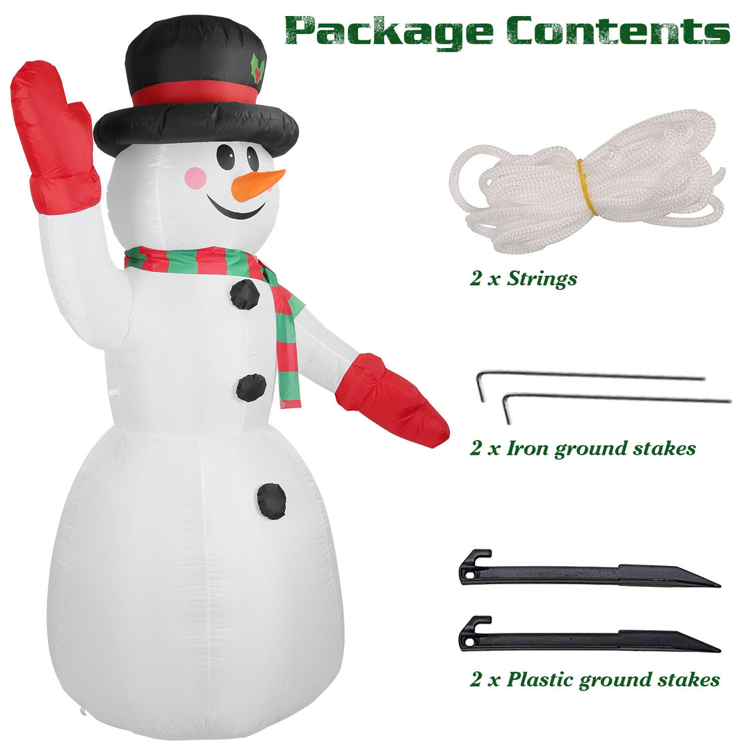 7.9FT Christmas Inflatable Snowman Waterproof LED Decorations Indoor Outdoor Image 8