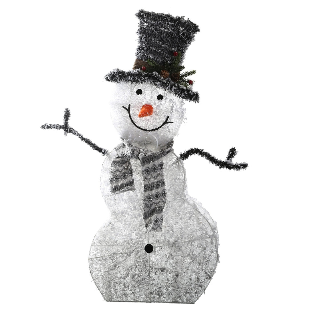 Collapsible LED Christmas Snowman Decoration Light Warm White 82cm Battery Operated Image 2