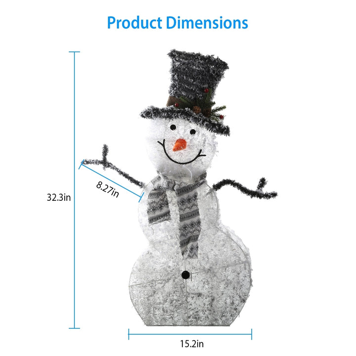 Collapsible LED Christmas Snowman Decoration Light Warm White 82cm Battery Operated Image 5