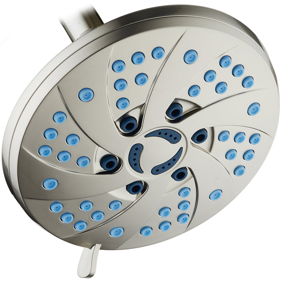 AquaCare AS-SEEN-ON-TV High-Pressure Spiral 6-mode 6-inch Rain Shower Head GermShield Antimicrobial Anti-Clog Image 1