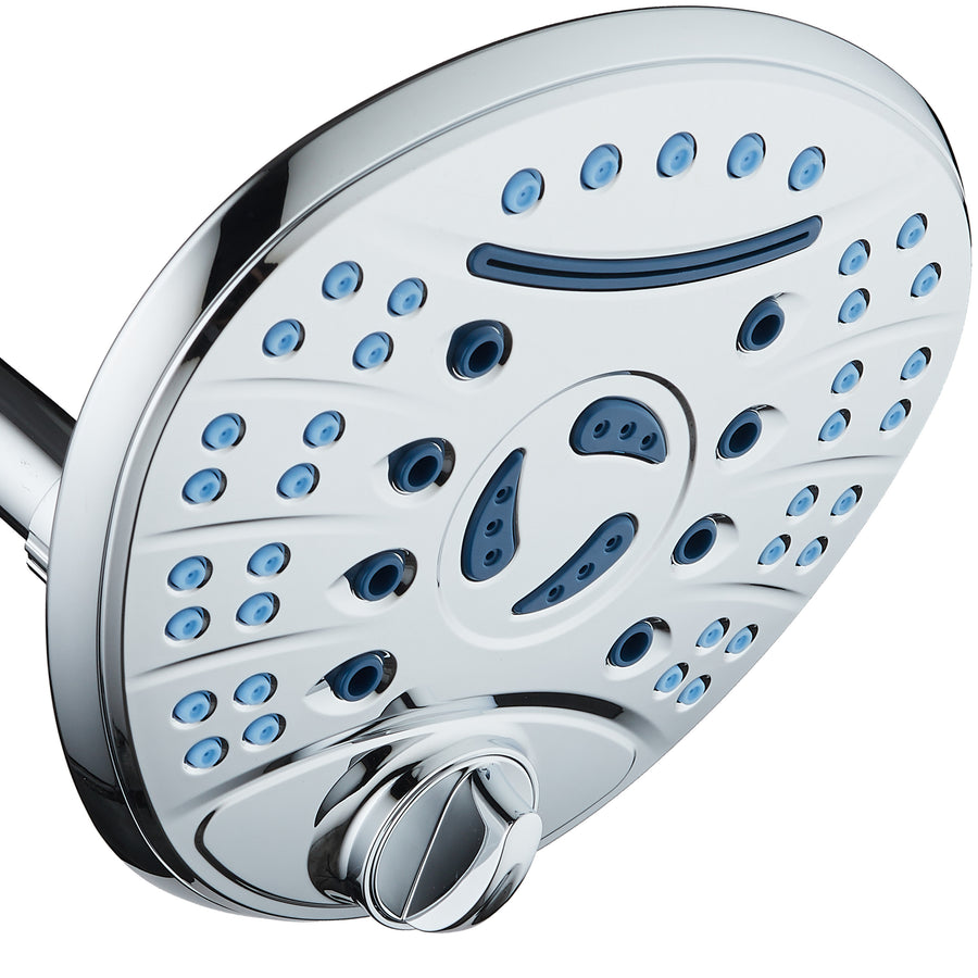 AquaCare High-Pressure 7-Inch Rainfall Shower Head 8 Settings Chrome Finish Image 1