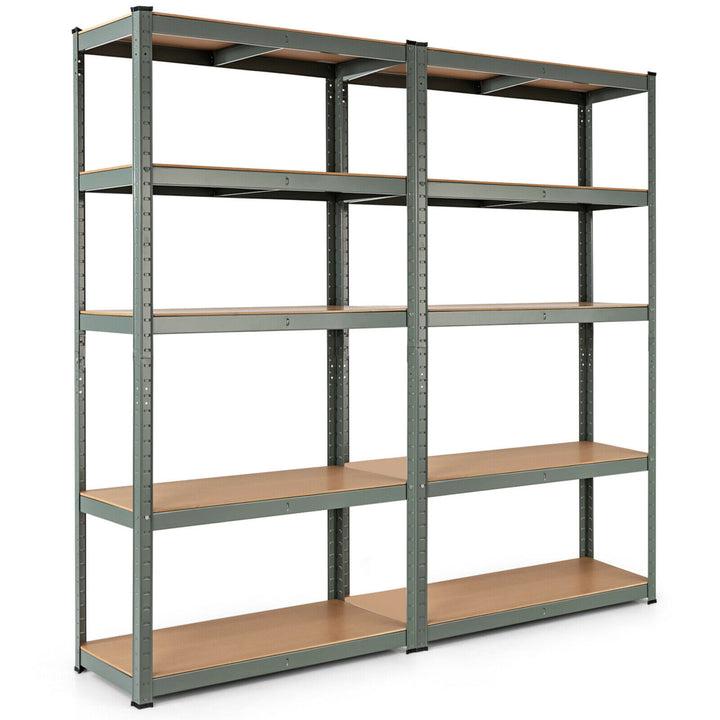 1/2/3/4PC Adjustable 36x72 Heavy Duty 5 Level Garage Tool Shelf 2000lbs Grey Image 2