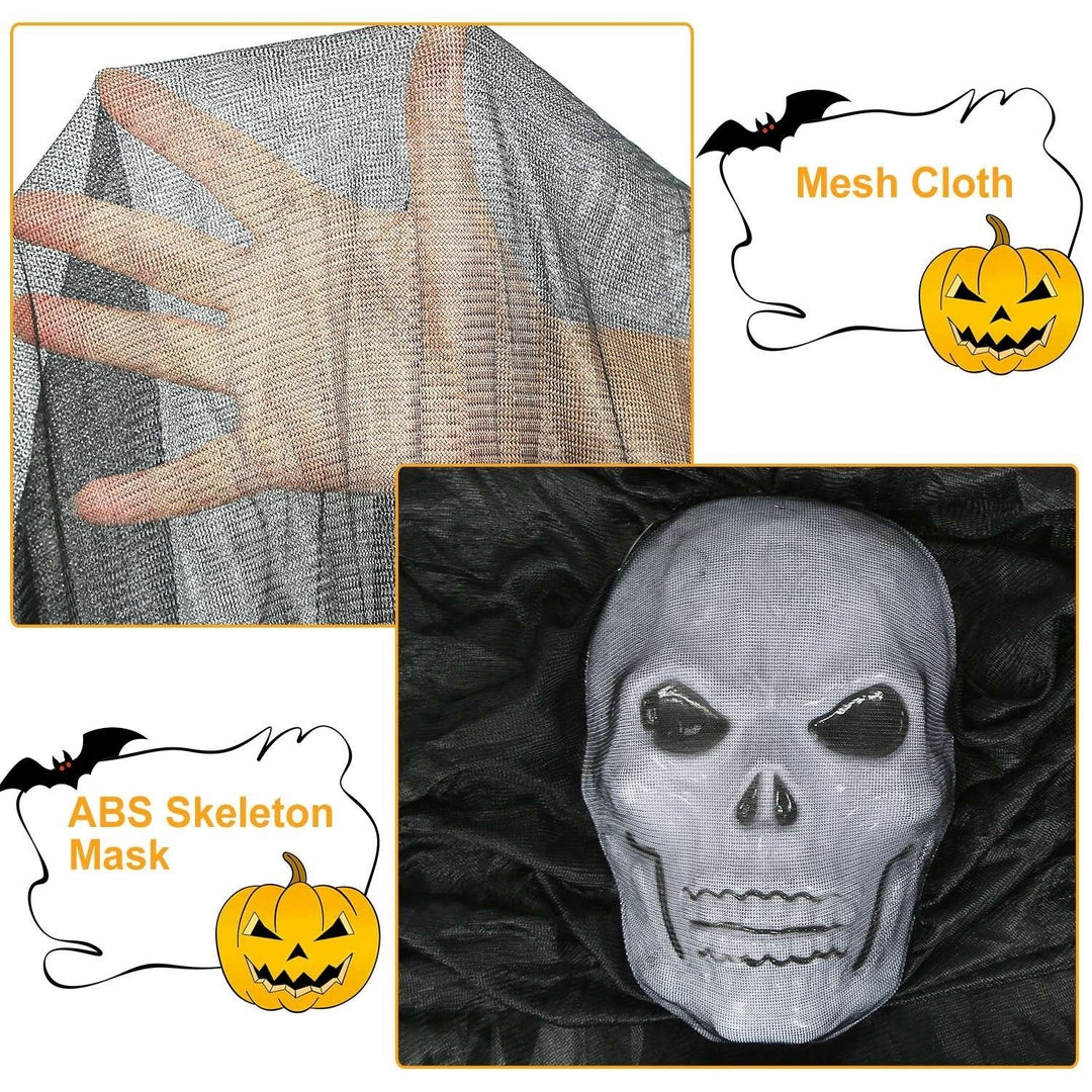 Halloween Hanging Ghost Decoration 10.83ft Spooky Prop Black Mesh Cloth Durable Image 3