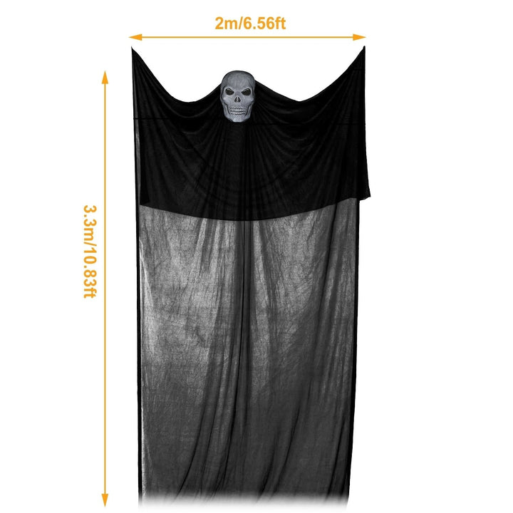 Halloween Hanging Ghost Decoration 10.83ft Spooky Prop Black Mesh Cloth Durable Image 4