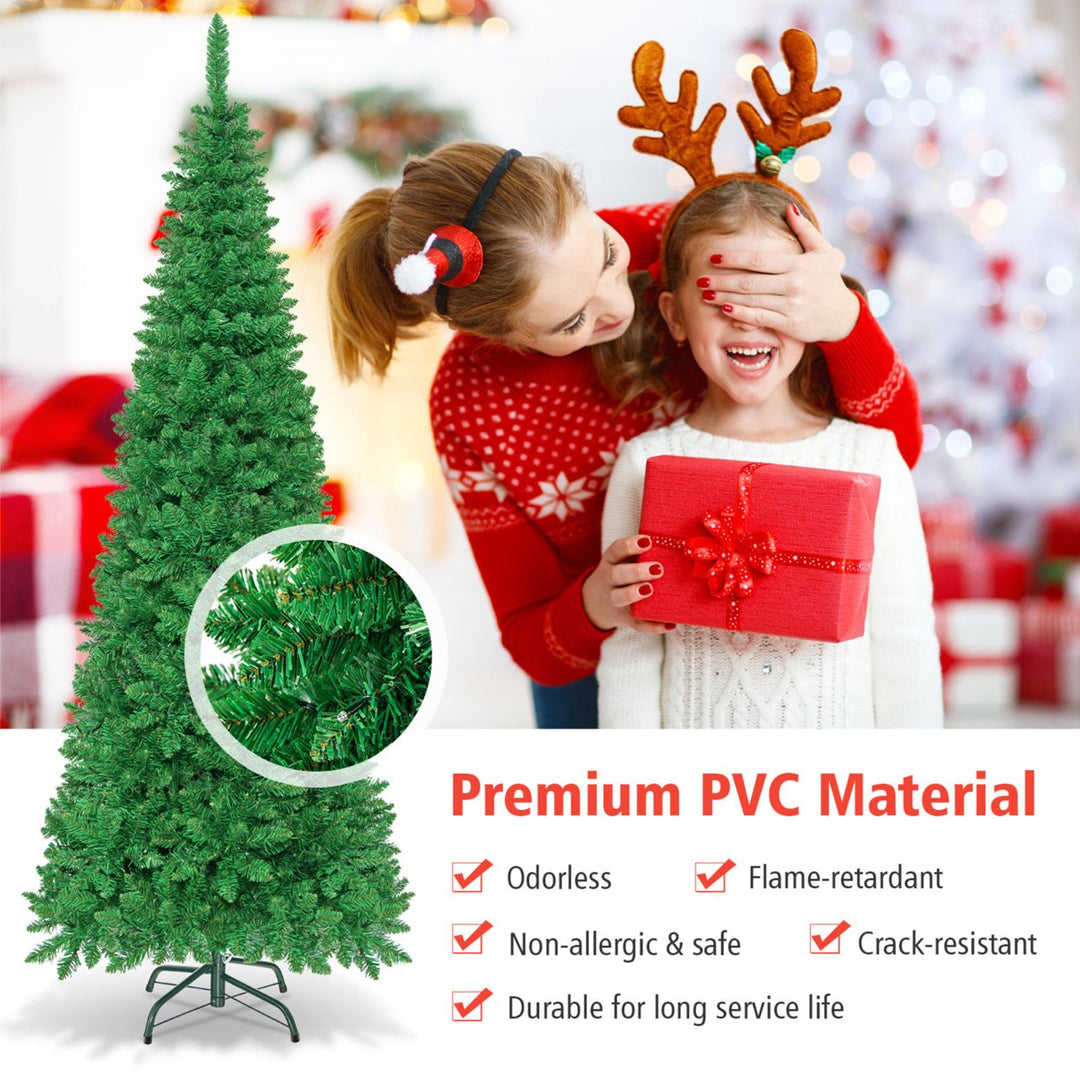 4.5ft/6.5ft/7.5ft Pre-Lit Pencil Christmas Tree Traditional Indoor Image 2