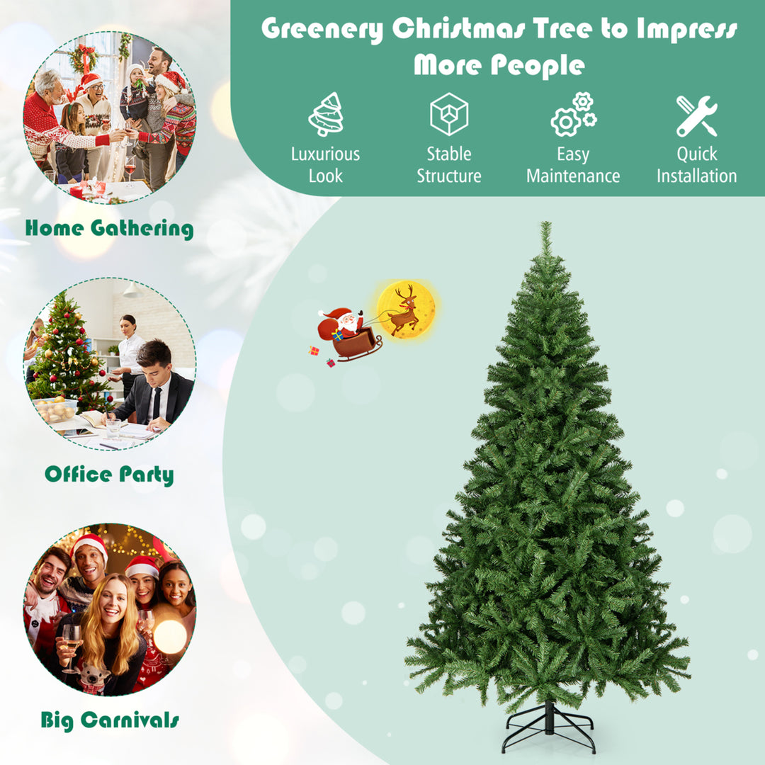 7.5 Christmas Tree 1346 Tips Premium Hinged Artificial PVC Holiday Decor Image 5