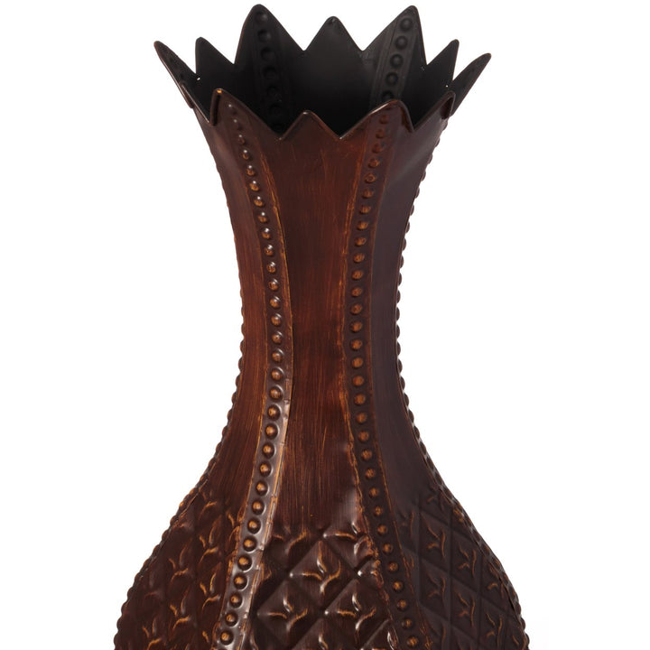 34-Inch Brown Metal Floor Vase: Elegant Centerpiece , Dried Flower, Artificial Flower, Living Room Decoration, Bedroom Image 5