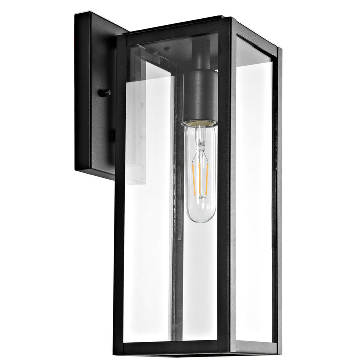 SAFAVIEH Norsan Outdoor Wall Lantern Clear / Black Image 1