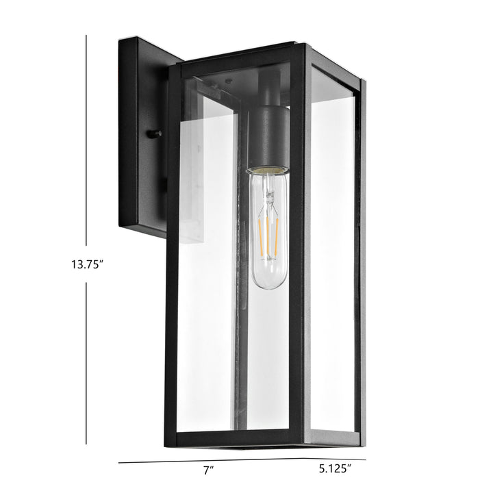 SAFAVIEH Norsan Outdoor Wall Lantern Clear / Black Image 3