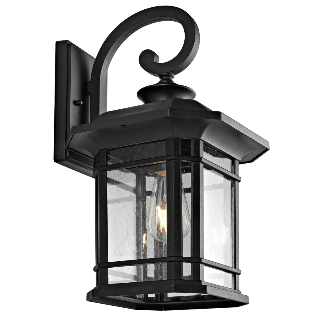 SAFAVIEH Cendra Outdoor Wall Lantern Clear / Black Image 2