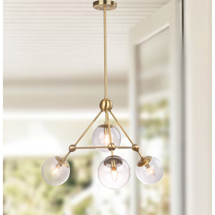 SAFAVIEH Bain 4 Light 32 Inch Pendant  Bronze Image 1